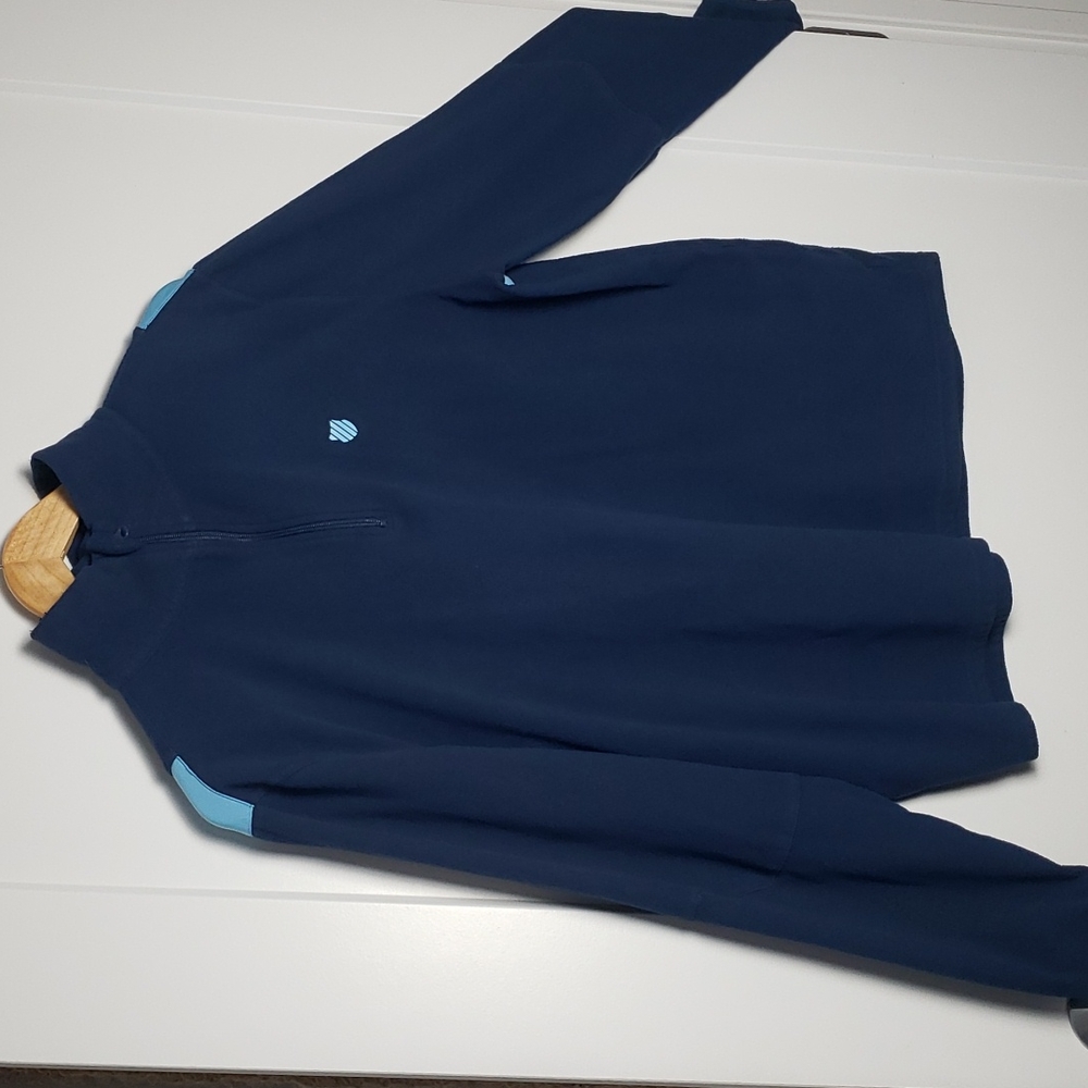 K-Swiss Large Men’s Navy Blue Athletic Half Zip Fleece EUC